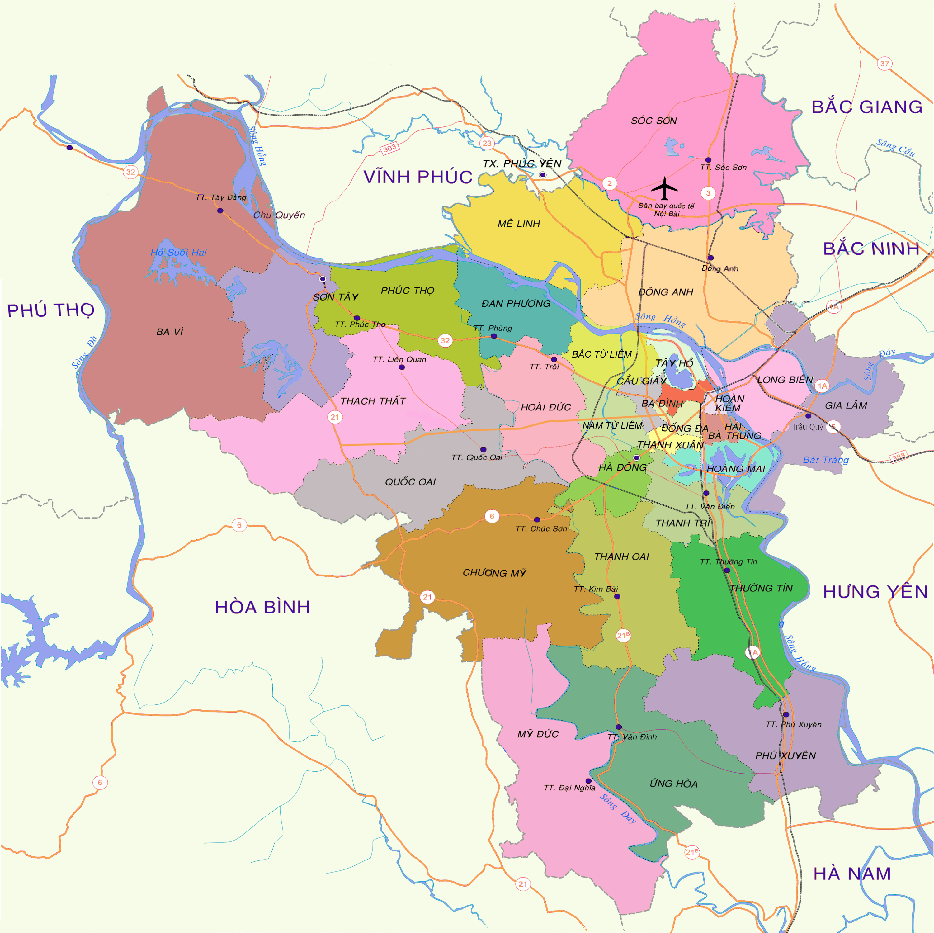 Hanoi District Map