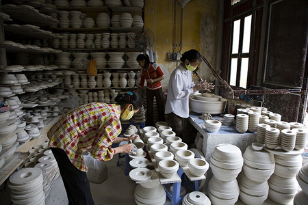 The artisans in Bat Trang Ceramic Village