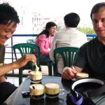 Enjoy egg coffee