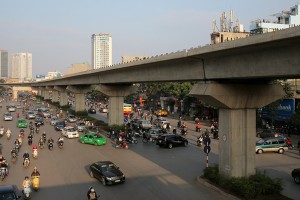 Hanoi Elevated Railway is capable of operating 13 trains with carrier frequency of every two minutes with a maximum speed of 80 kilometres per hour