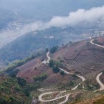 Windy hill road in Ta Xua Nature Reserve