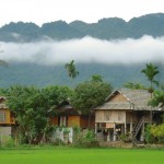Houses on stilt in Mai Chau